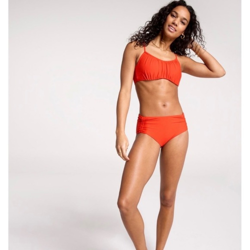 New CALIA Womens XS Scrunch Tie Back Bikini Top Fresh Red Lycra‎ Life Swimwear